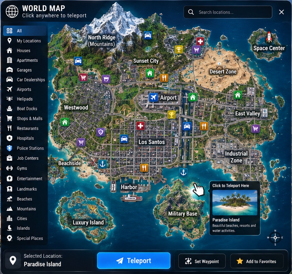 Stylized world map